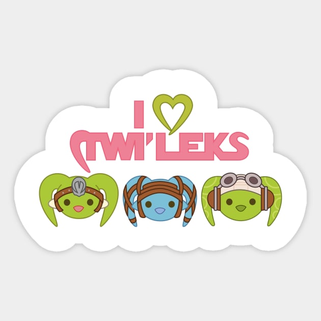 I Love Twi'Leks Sticker by SpaceMomCreations